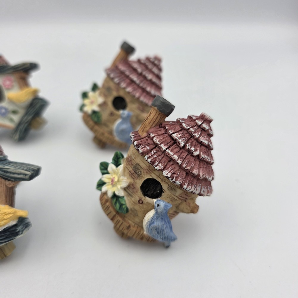 6~ Poly Resin 3D Bird Birdhouse Drawer Pulls Cabinet Handles Knobs Multicolor