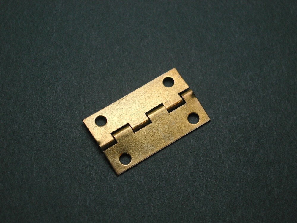 Brass Rectangle Hinges #1277, 12 Each, Includes Mounting Hardware, New Old Stock