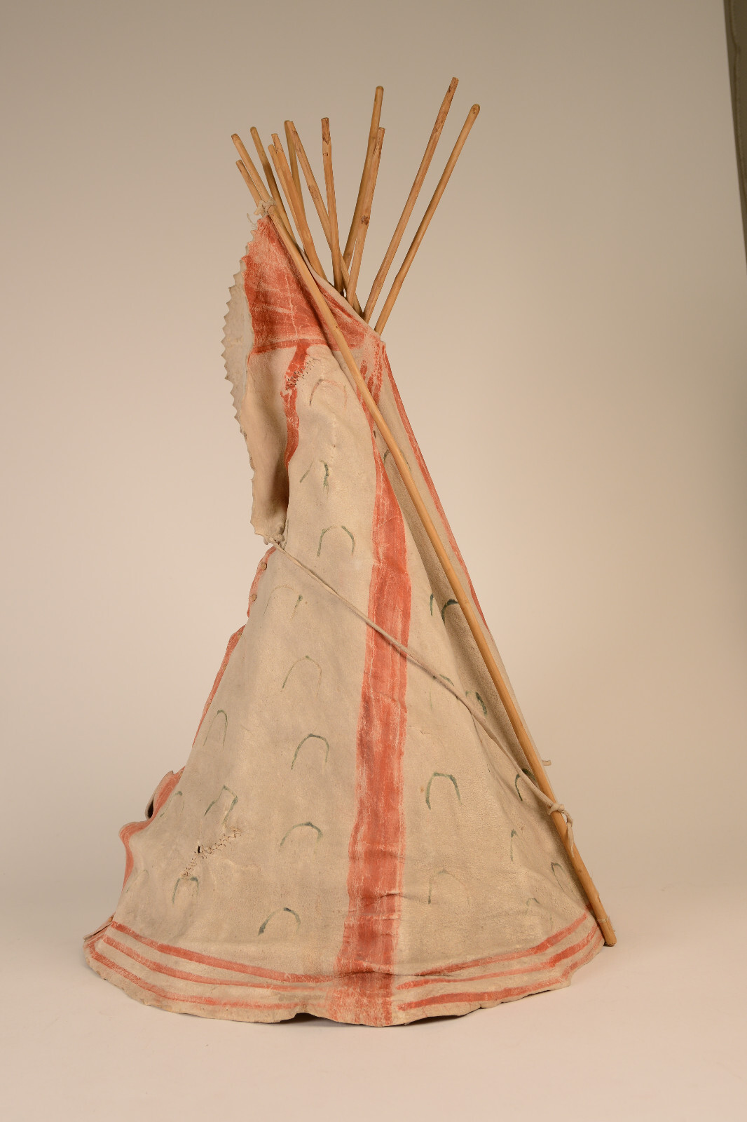 Sioux Child's Toy Tipi Late 19th century 18 1/2"H Thin and supple antelope hide