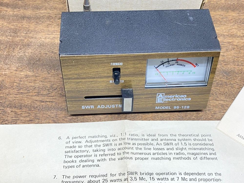 American Electronics Field Strength Meter / SWR Bridge, model 95-128 ~ untested