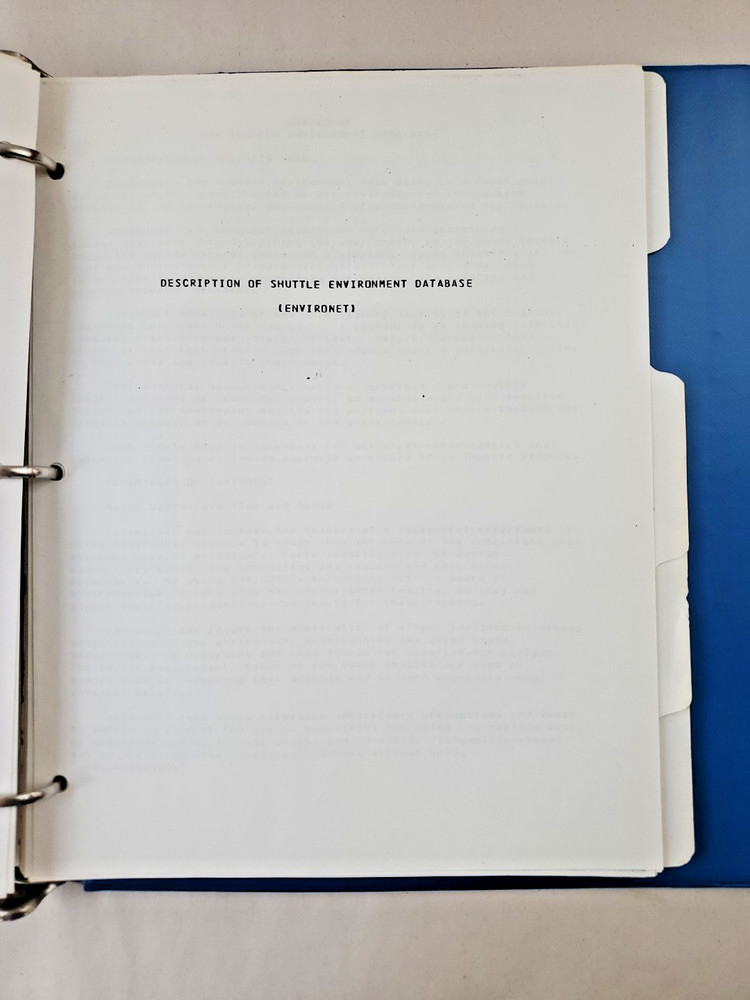 NASA Shuttle Environment Plan January 1985