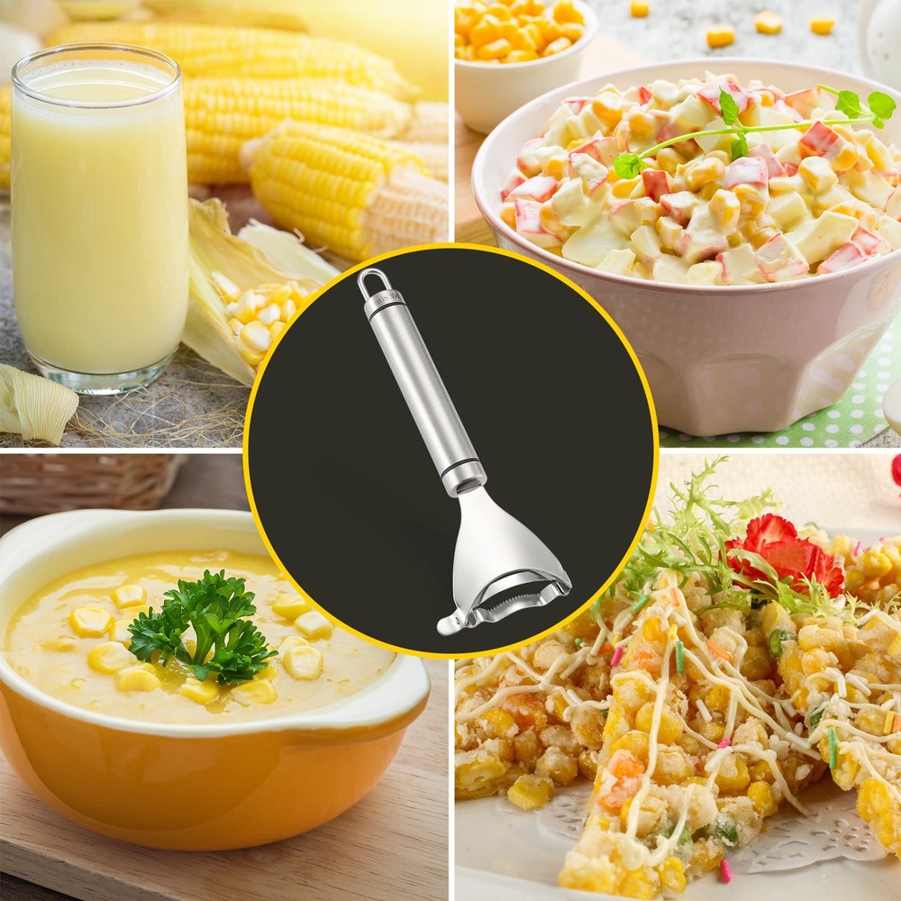 Corn Peeler Stainless Stee Corn Cob Stripper Tool Corn Thresher from the Cob,...