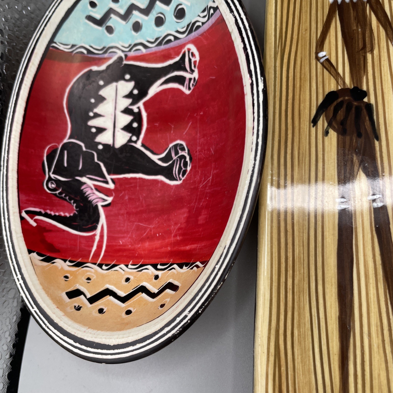 Hand Painted ELSONA Daphne African Art Plate /Dish Set