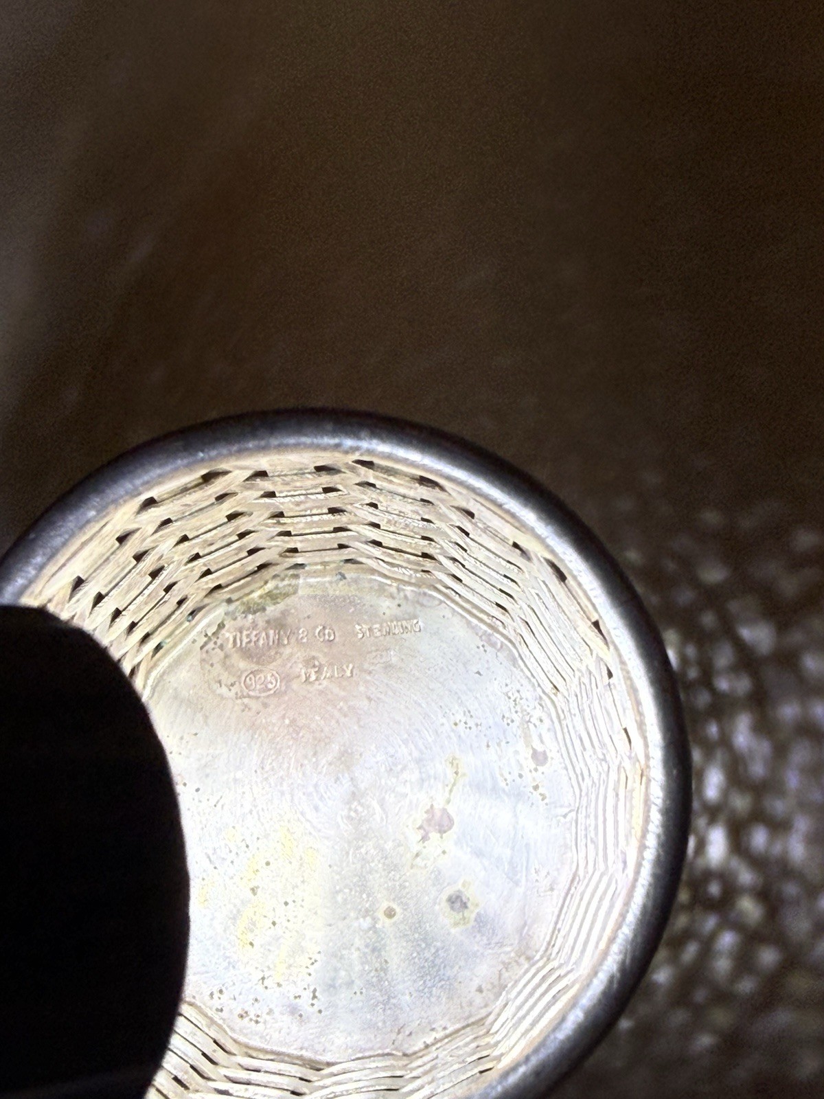 Vintage Tiffany & Co Woven Sterling Silver Toothpick or Trinket Holder 2 in 40gm