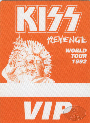 KISS 1992 Revenge Tour Backstage Pass VIP Orange
