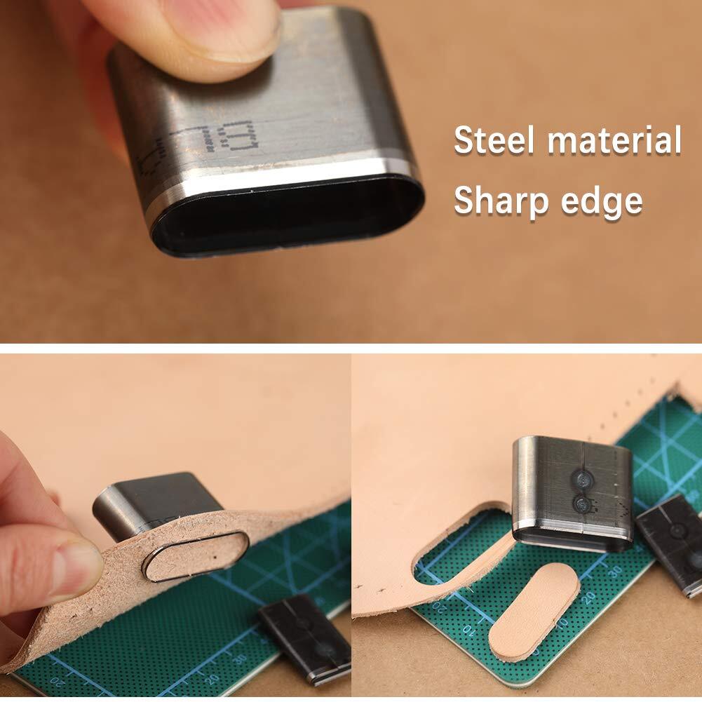 26/52 Leather Craft Hollow Hole Cutter Punch Tool Round Oval Rectangle Punch Set