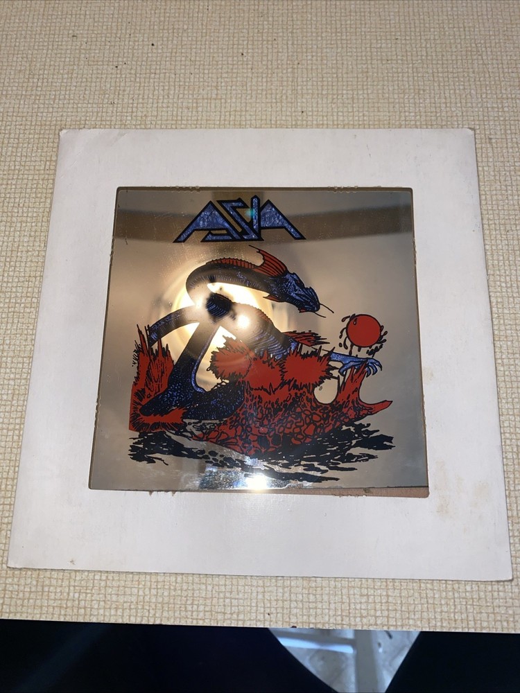 Vintage Asia Rock N Roll Band Carnival Mirror Prize 6" x 6" Sign Rare!