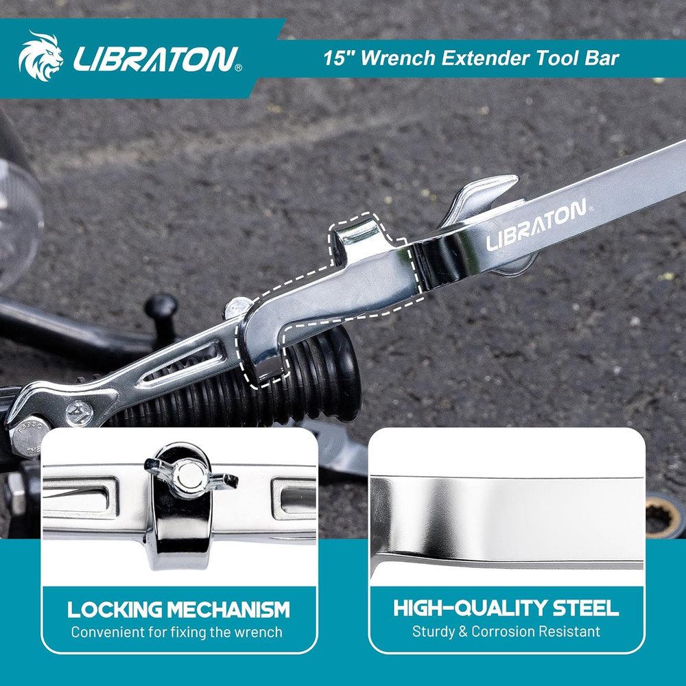 15" Extender Tool Bar, Heavy Duty Universal Extender for Maximum Leverage, Ext
