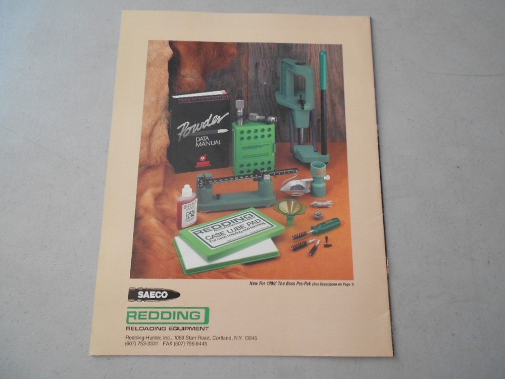 Redding Reloading Equipment 1989 Catalog Boss Dies Scale