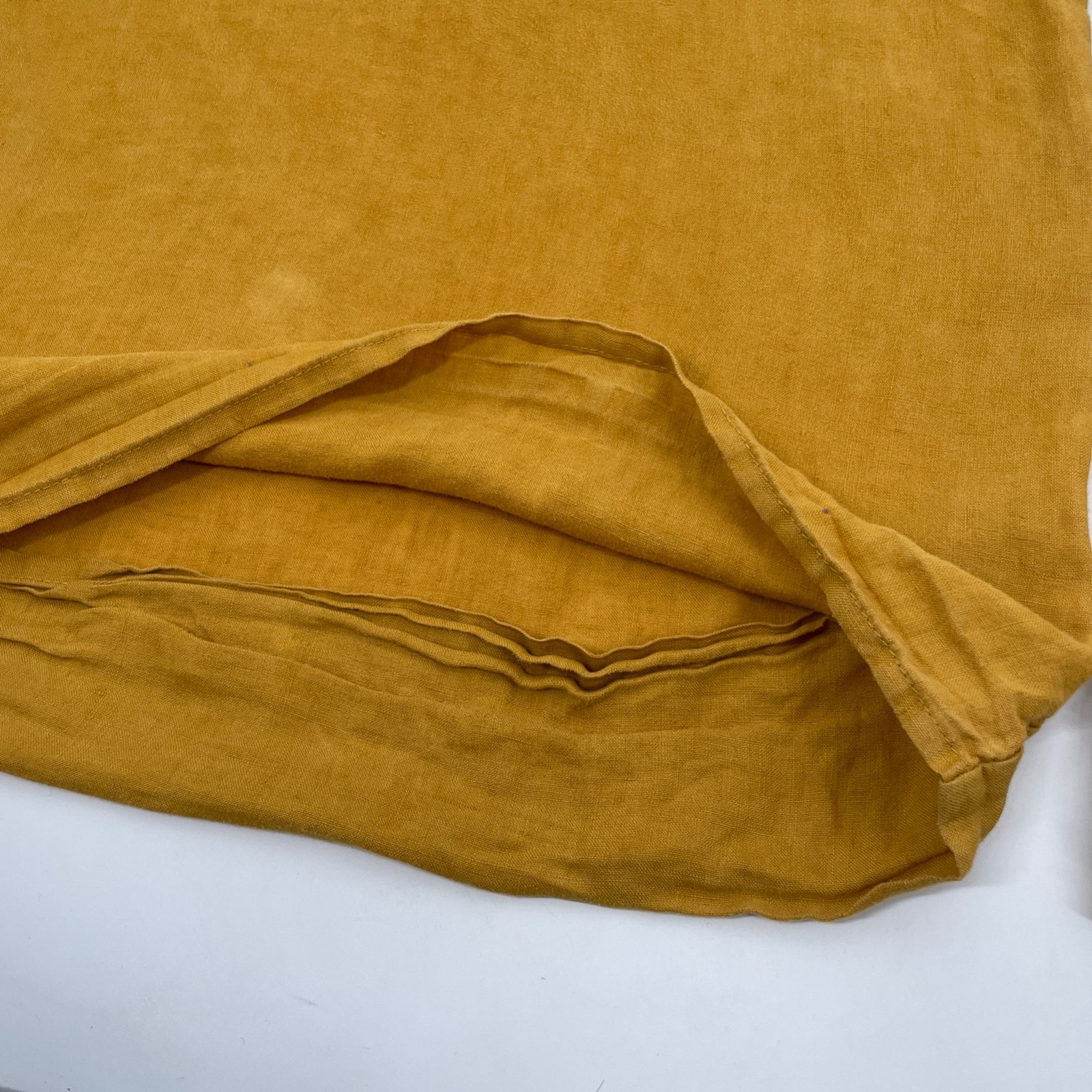 Set of 2 Bed Threads 100% Linen Mustard Yellow Pillowcase solid Queen standard