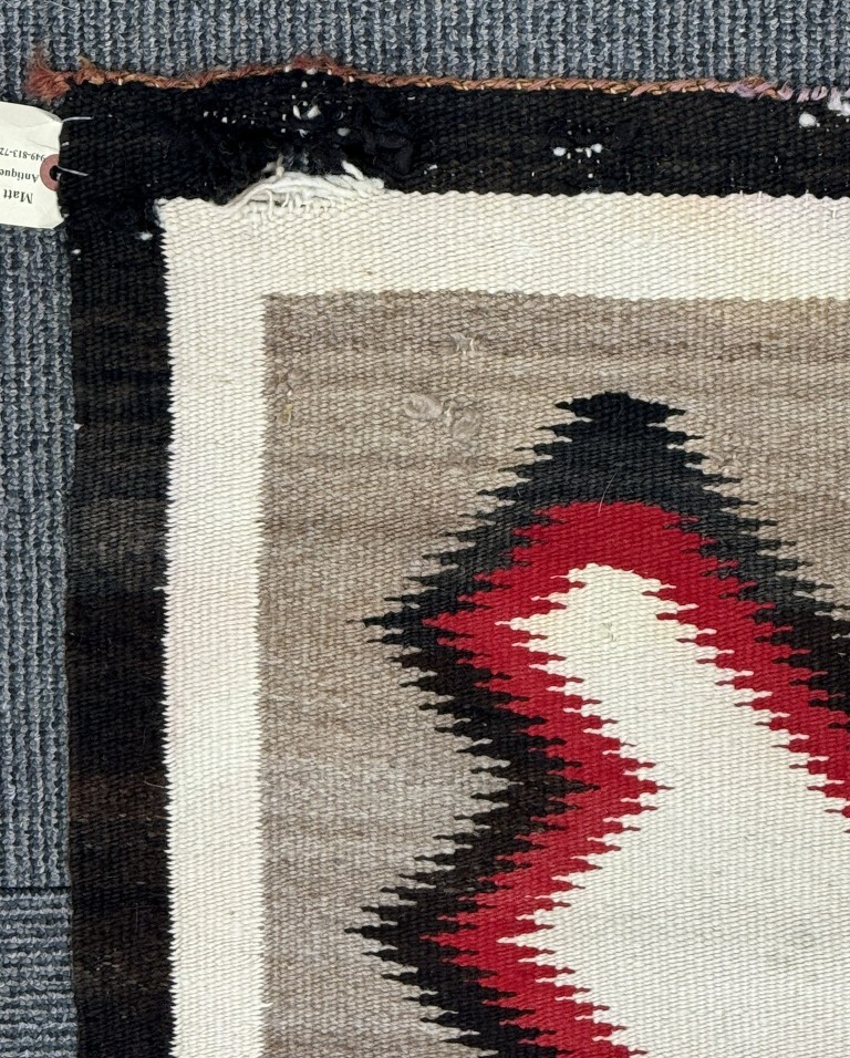 Antique Navajo Textiles Rug ca. 1920's Size 57" L x 41.5" W Hand Woven