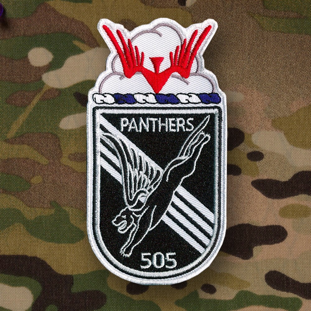 505th Parachute Infantry "Panthers" Patch - 4 1/4" X 2 1/4" Hook & Loop backing