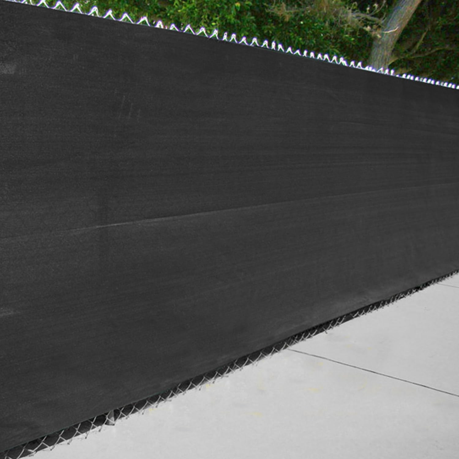 6ft x 100ft Black Fence Privacy Screen Raw - 85% Blockage Windscreen for Temp...