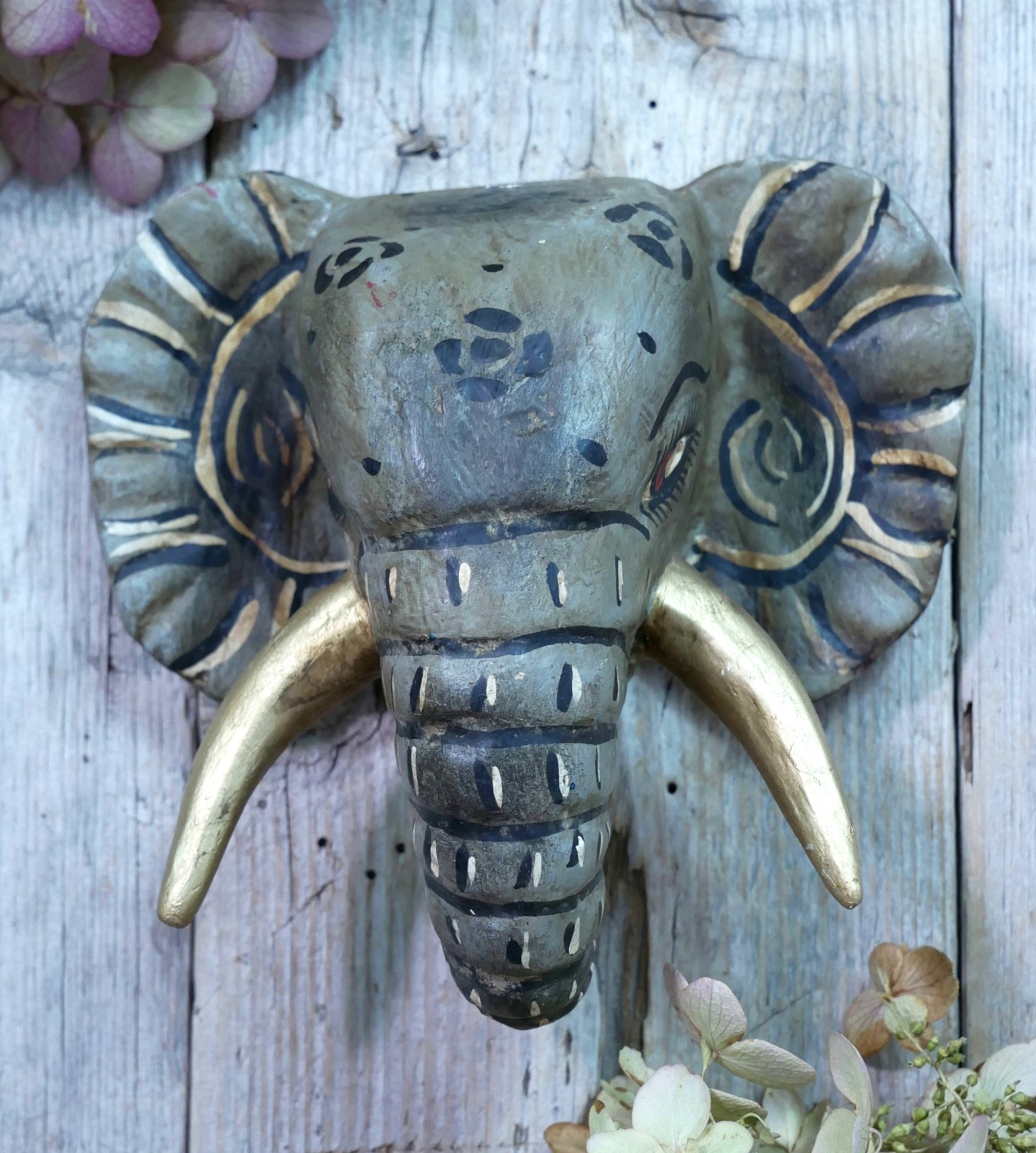 Elephant Mask Wood Handmade Nahua Guerrero Mexican Folk Art