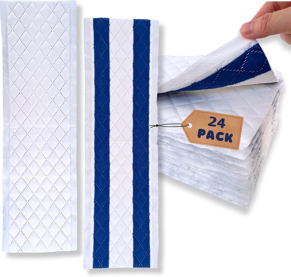 18 Inch Microfiber Disposable Mop Pad for All 16-18'' Hook & Loop System