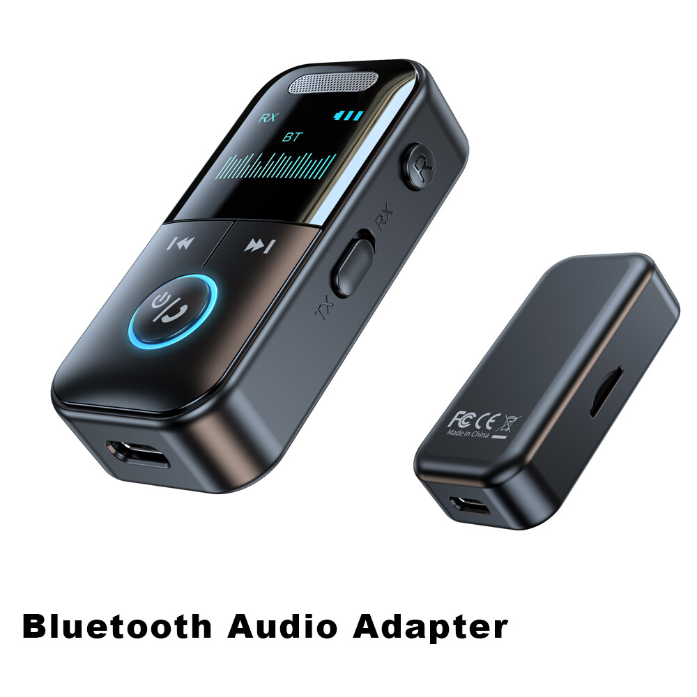 Bluetooth 5.4 Transmitter Receiver Wireless 2in1 Audio 3.5mm Jack Aux Adapter US