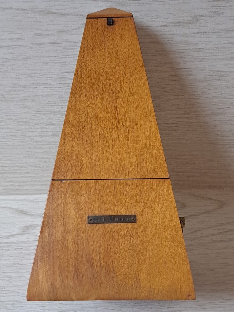 Vintage Seth Thomas Metronome De Maelzel Maple Case Wind-up