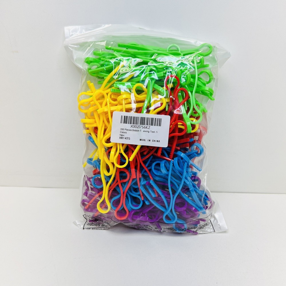 5 Colors Plastic Bobbin Thread Holders Thread Buddies Bobbin Clips Clamps 200 Pc