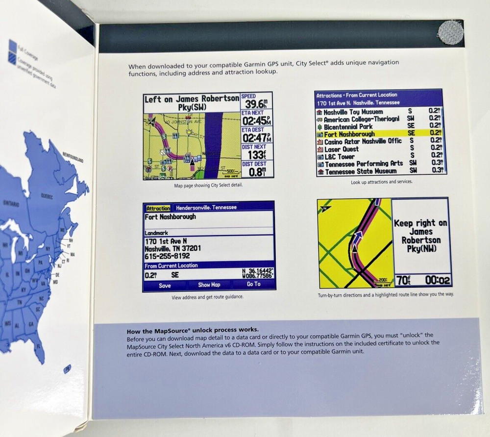 Garmin MapSource North America City Select Version 6 CDROM 2004 2 Discs