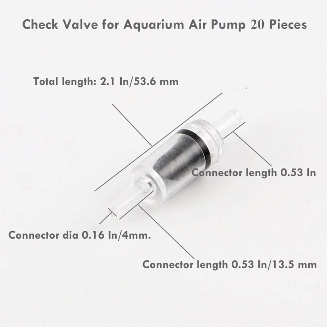 Check Valve for Aquarium Air Pump 20 Pieces,One Way Non-Return Check Valve