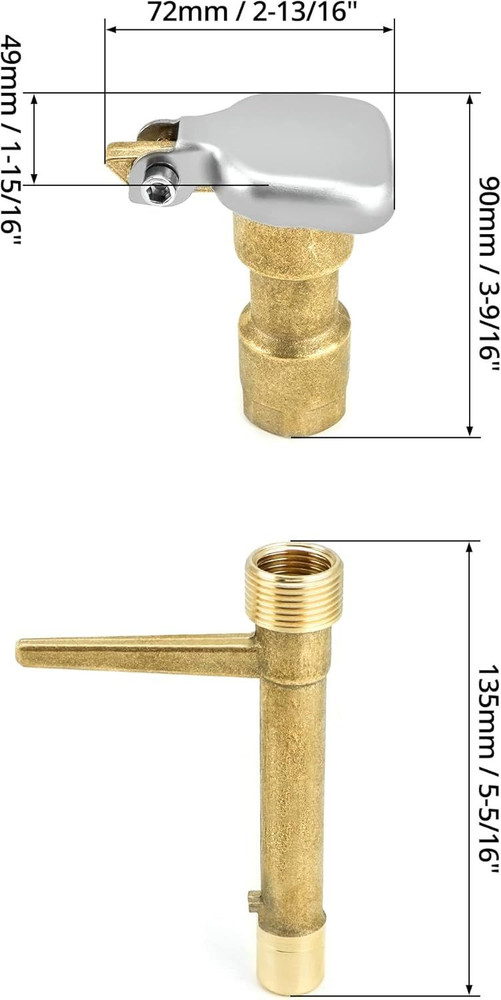 QWORK 2 Set 3/4-Inch Brass Quick Coupler Valves, Irrigation Tool with Quick...