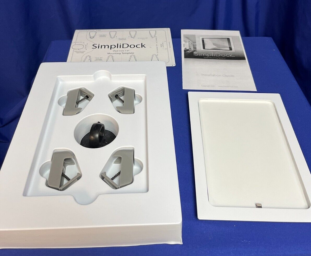 SimpliDock SD-IPADM4-GW, Tablet Mounting System iPad Mini 4/5 - White - Open Box