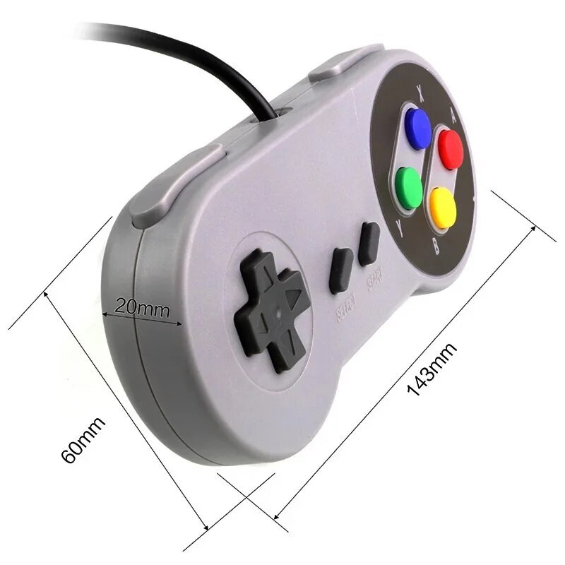 Super Snes Usb Controller Gamepad For PC Notebook Video Games Console Retro