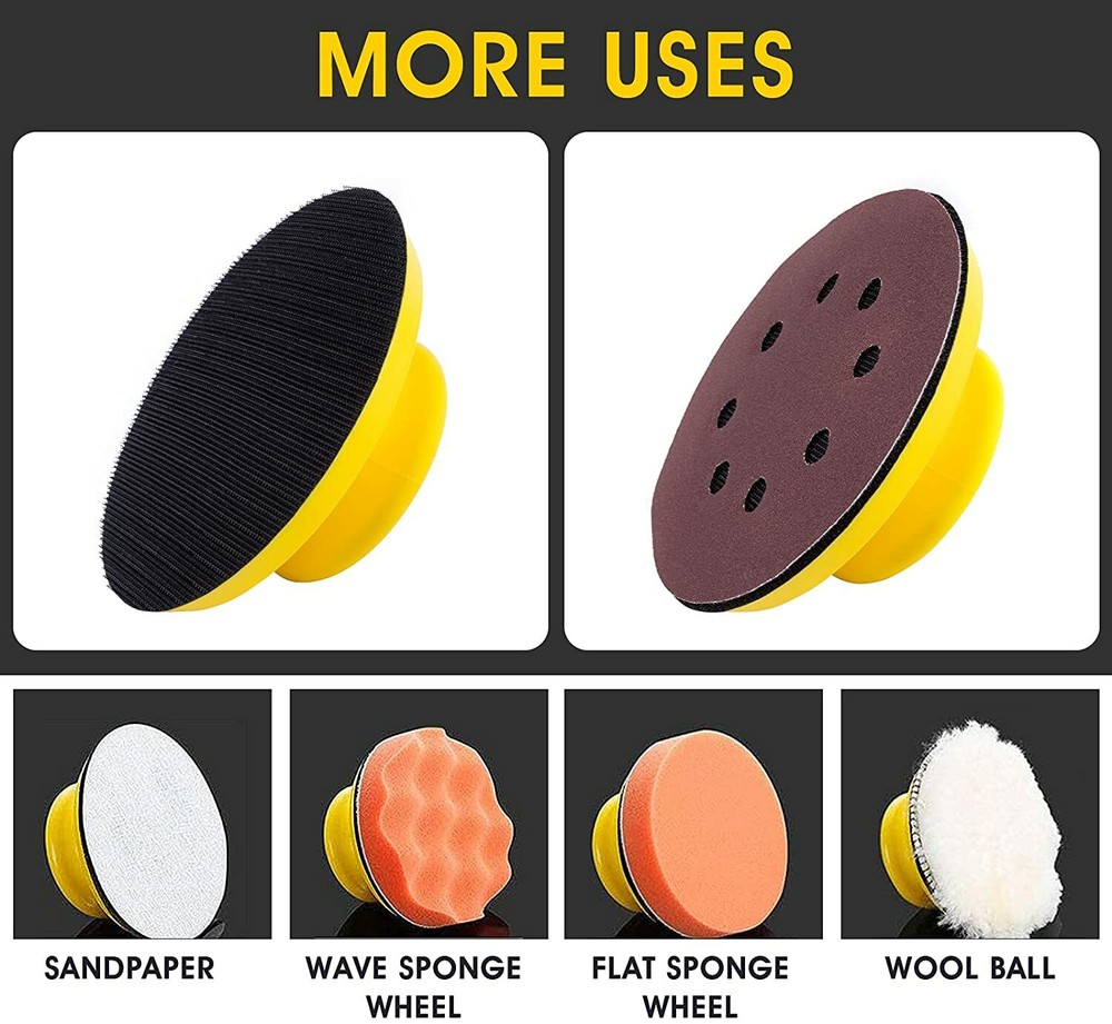 2PCS 5 in Mouse Round Hand Sander Sanding Block Tools Hook Loop Disc Backing Pad