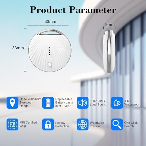 Air Tracker Tag, Smart Tag Bluetooth Tracker Works with Apple Find My White