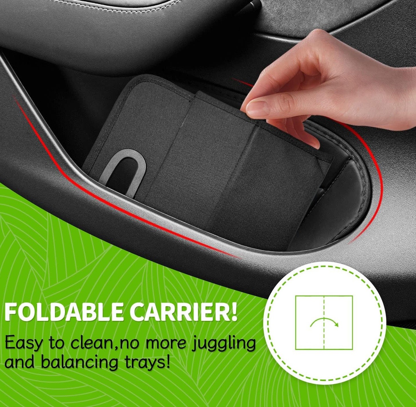 6 Cup Drink Carrier with Handle Foldable Reusable Cup Caddy for Coffee Takeou