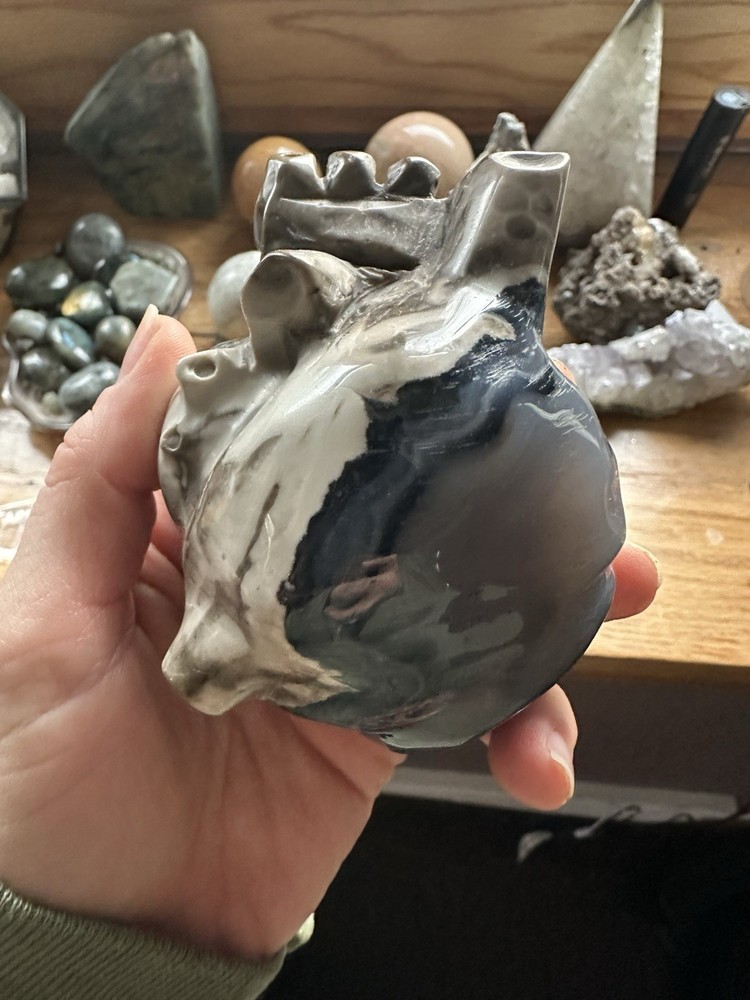 Volcano Agate Anatomical Heart