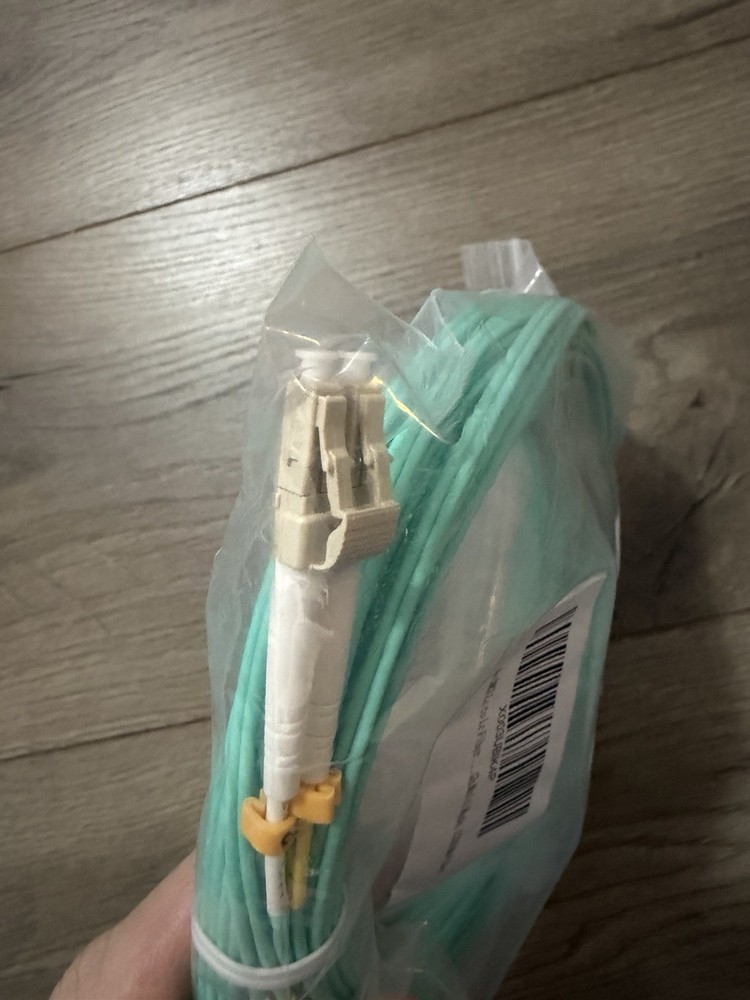 OM3 LC to LC Fiber Optic Patch Cable 15m LSZH Multimode Duplex – New