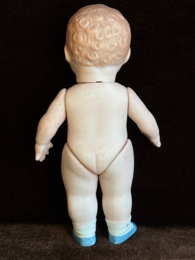 Antique German 4.5" All Bisque Georgene Averill Bonnie Babe Sleepy Eye Baby Doll