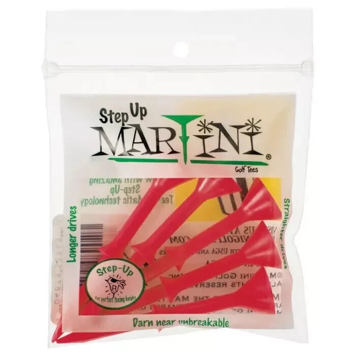 Authentic Red Martini Step Up Golf Tees - 1 PACKAGE OR 5 TEES