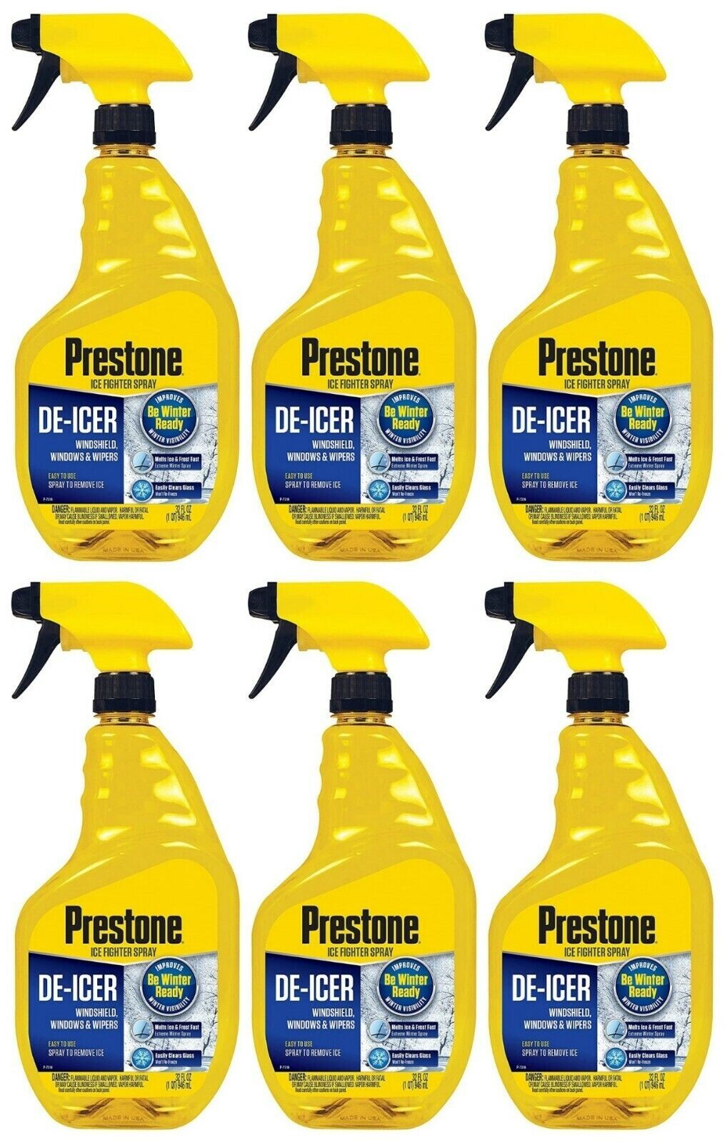 6  Prestone Trigger Spray Windshield De-Icer   - 32 fl. oz. ea.