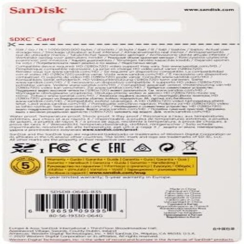 64 GB Class 4 SDXC Flash Memory Card (SDSDB-064G-B35)