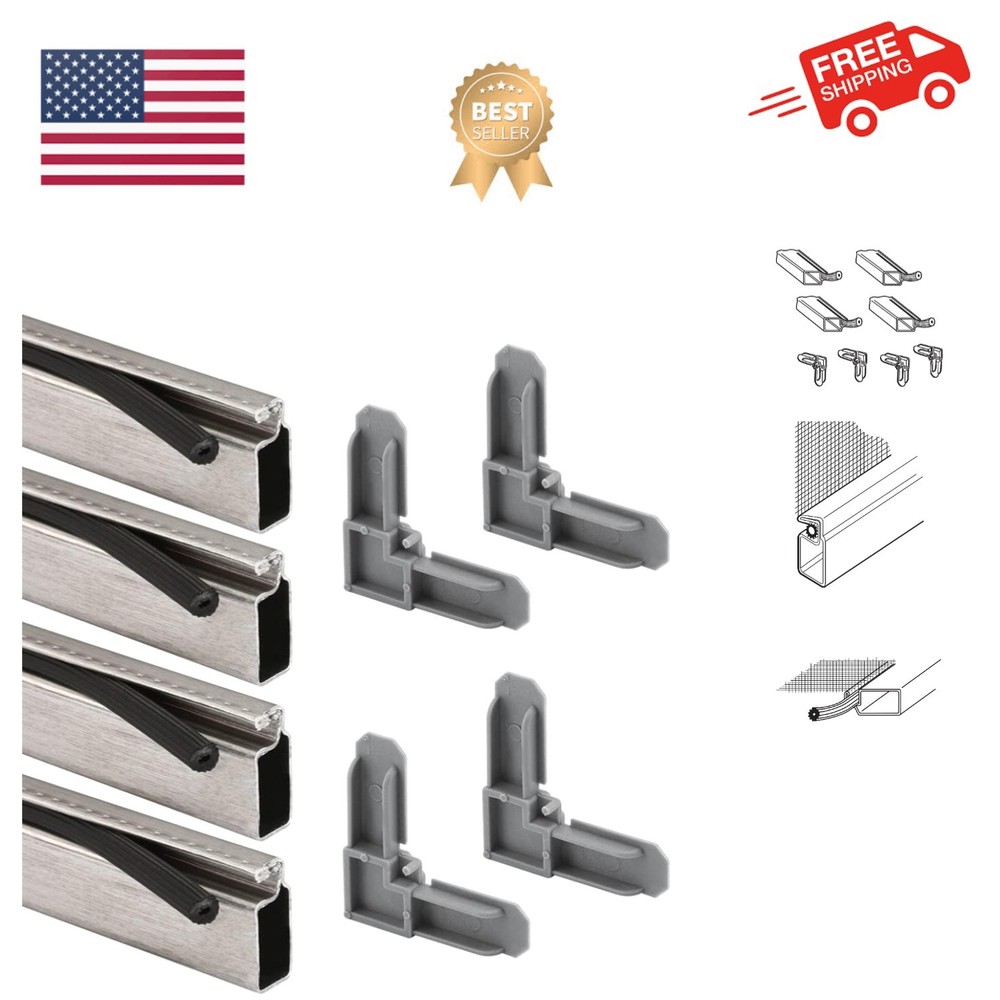 Complete Screen Frame Kit with Vinyl Spline & Plastic Corners for Easy Assembly