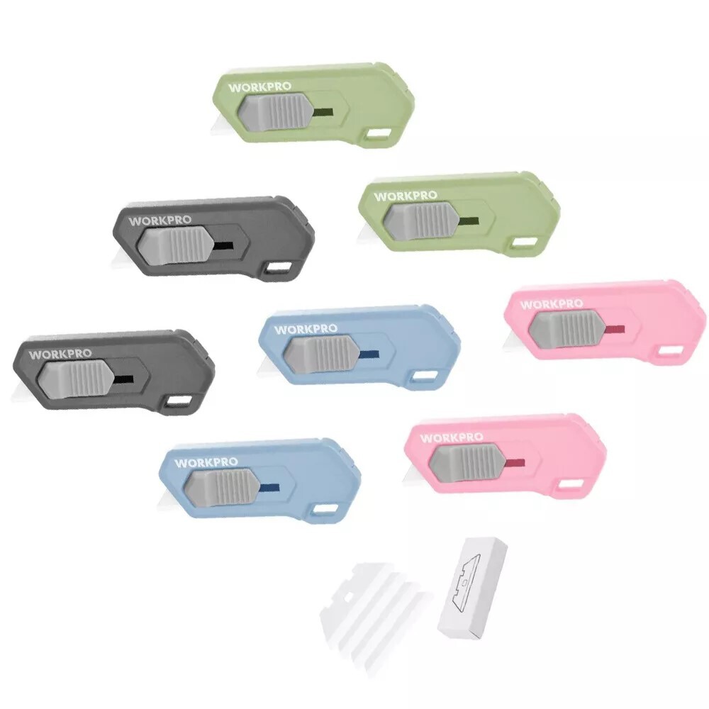 WORKPRO 2PC/3PC/8PC Safe Ceramic Box Cutter Small with Extra Blades Quick Change