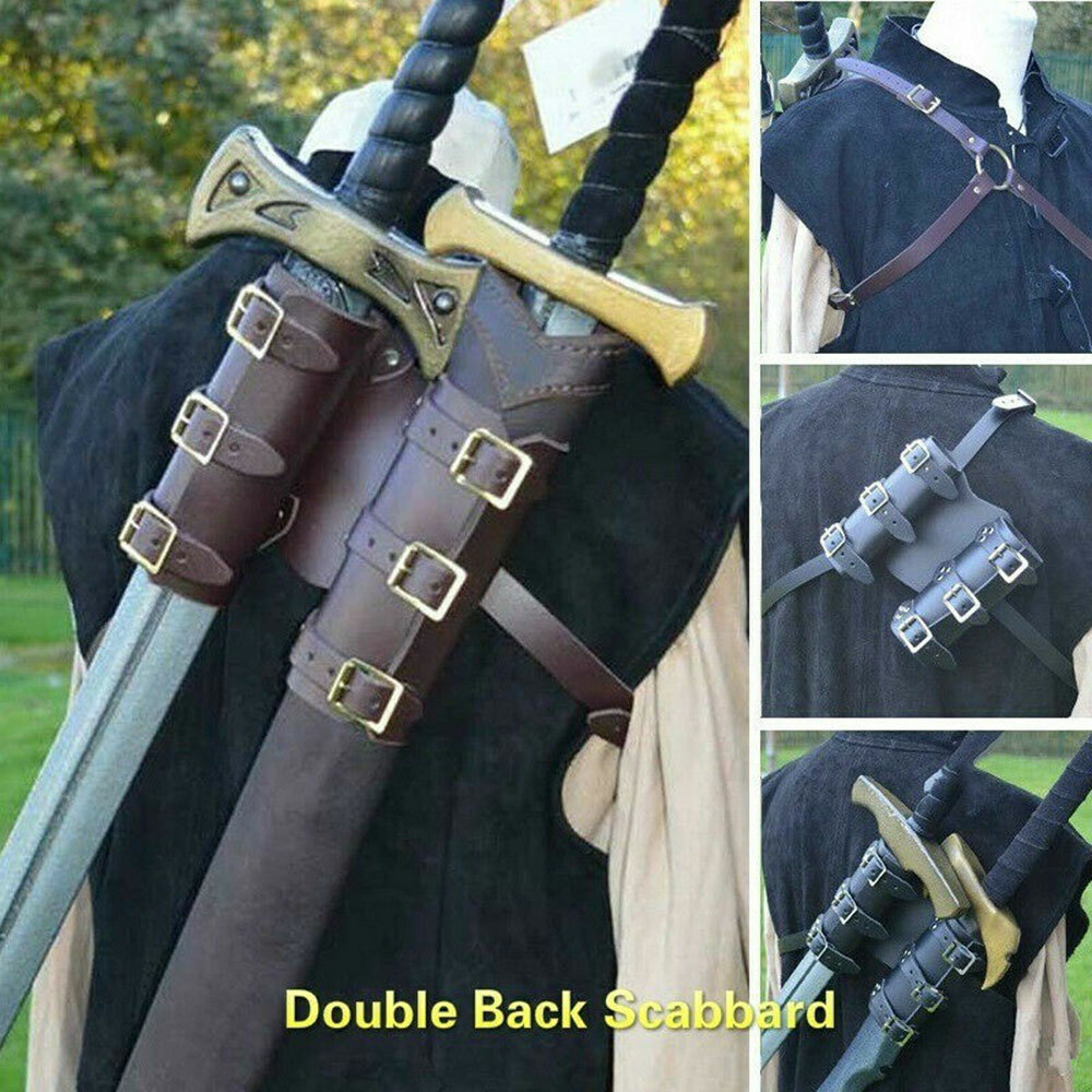 Medieval Style Back Sheath Scabbard Knight Sword Warrior One/Double Shoulder