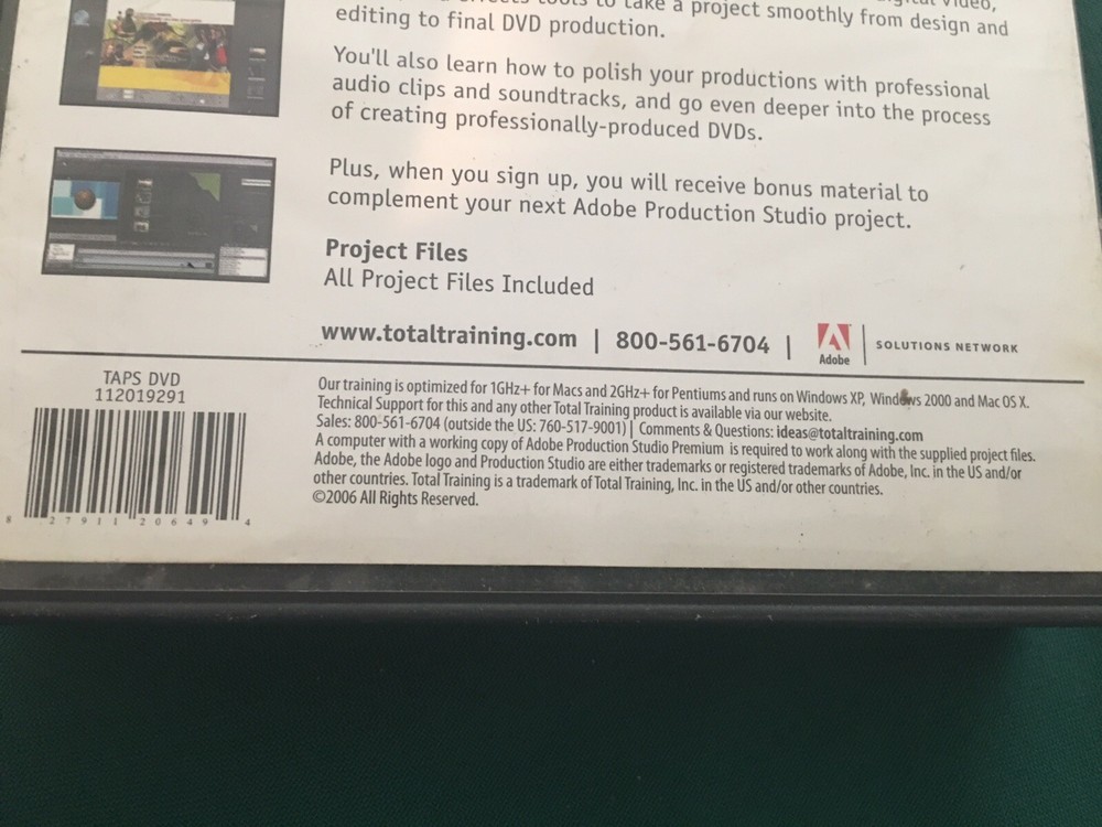 Total Training For Adobe Production Studio Premium PROFESSIONAL SERIES