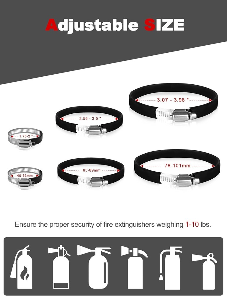 Adjustable Fire Extinguisher Mount, Easy Install on Roll Bar/ Cage Fire Extingui