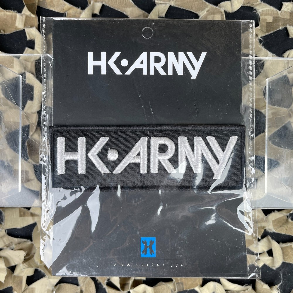NEW HK Army Hook And Loop Patch - Large Typeface Black/White