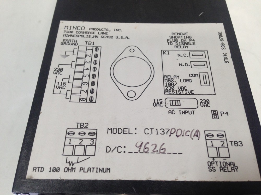Minco CT137 Temperature Controller Celsius