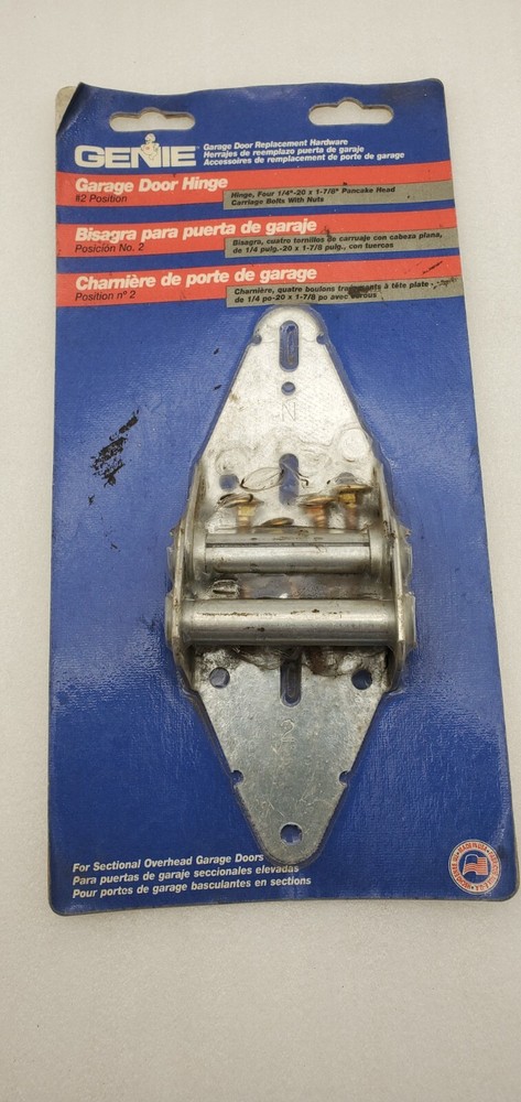 Genie #2 position garage door hinge NOS use between second and third section