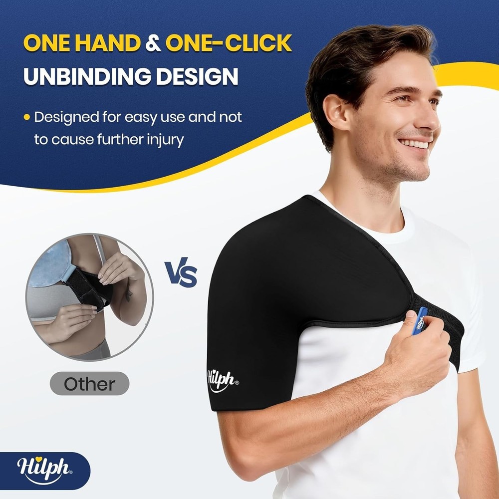 Shoulder Ice Pack Wrap for Rotator Cuff & Arm, Double-Layer Gel Shoulder Cold...