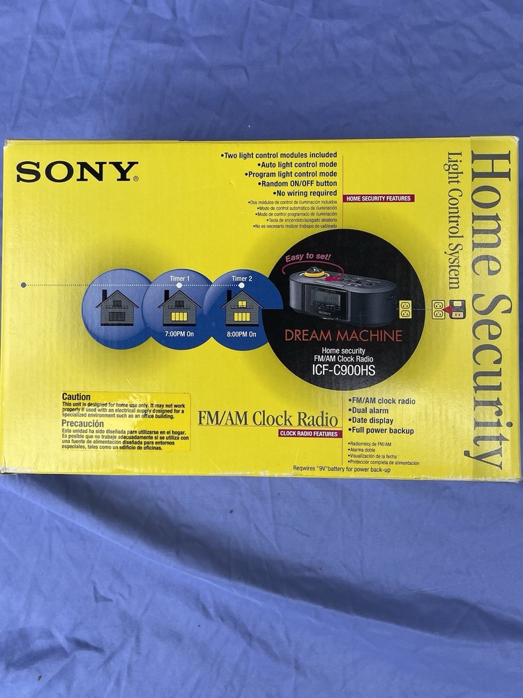 Sony dream machine home security light control system FMAM clock radio,