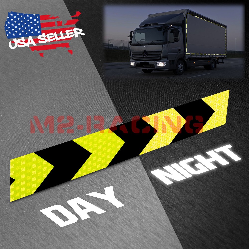 Black Neon Yellow DOT-C2 Conspicuity Arrow Reflective Tape Strip Safety Warning