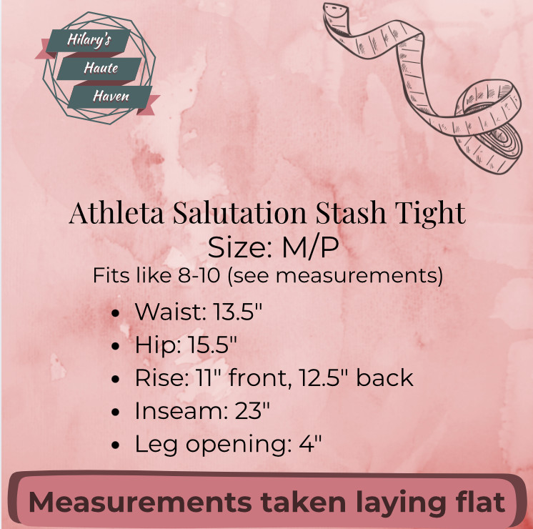 NWT Athleta Salutation Stash Tight MEDIUM PETITE M/P Black Yoga Compression