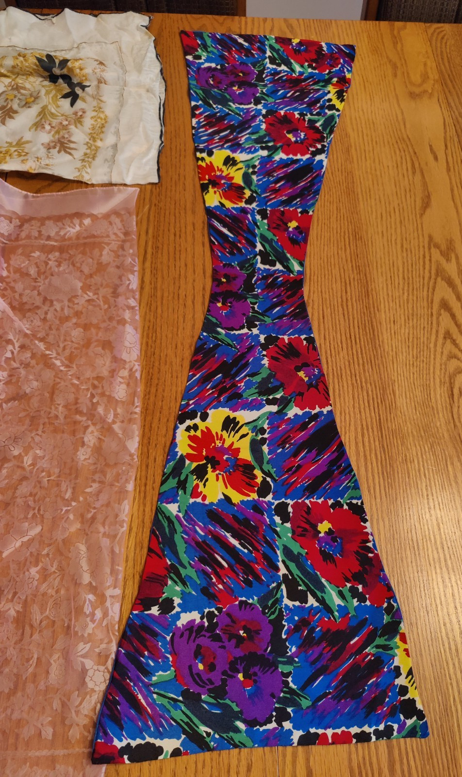 Vintage Lot Of 6 Floral Square Oblong Scarves Rayon, Acetate, Nylon Estate