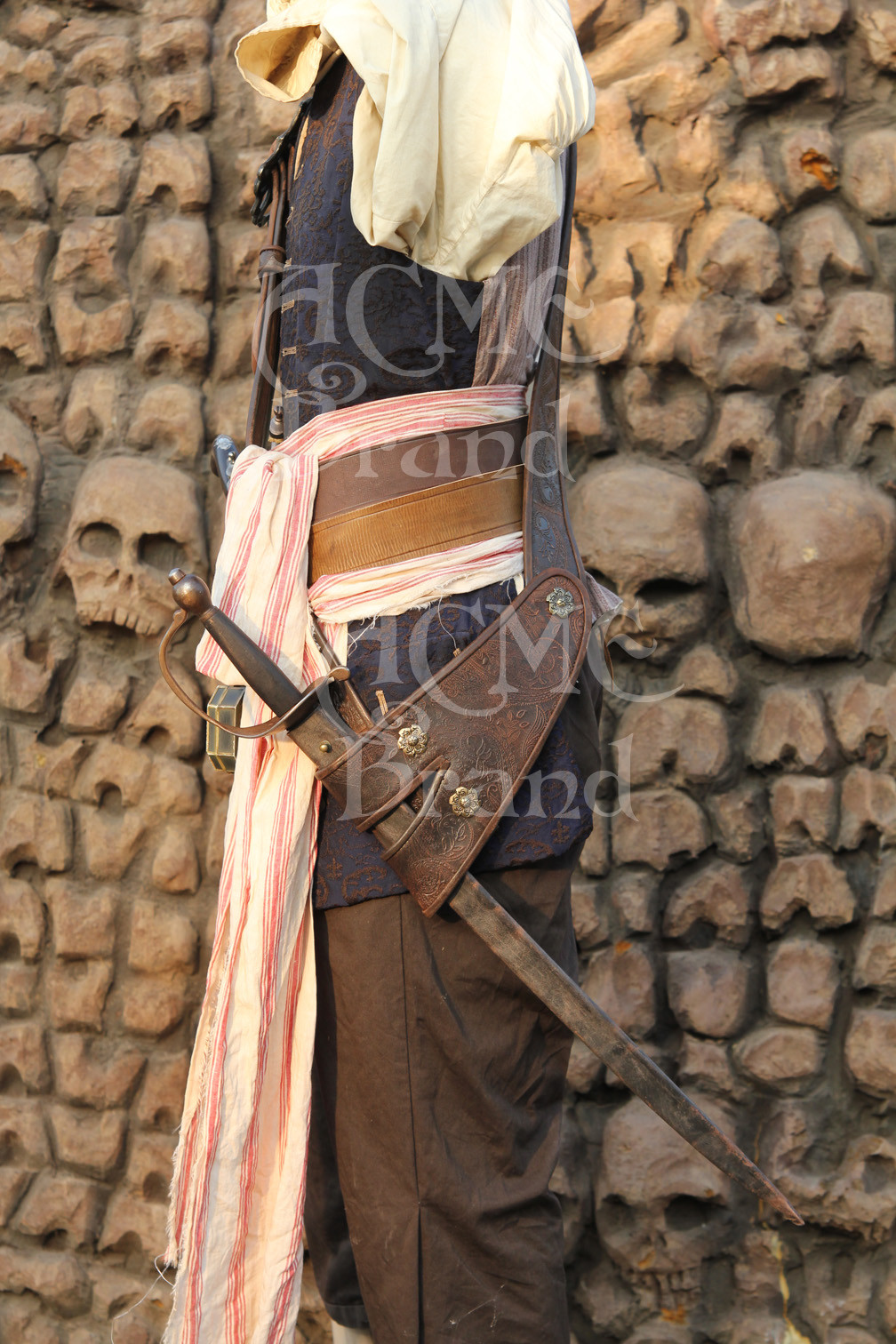 Jack Sparrow Screen Acurate Embossed ( Leather Baldric only ) Pirate Baldric